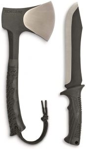 8-Schrade SCHCOM6CP Full Tang Hatchet and Mini Machete Combo with Stainless Steel Blades