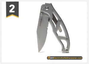 Gerber Paraframe I Knife, Serrated Edge, Stainless Steel [22-48443]